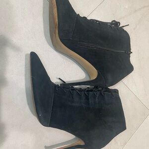 Something Navy Black Heeled Boots